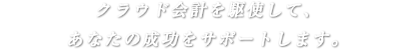 クラウド会計を駆使して、あなたの成功をサポートします。